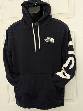 The North Face International Collection Pullover Hoodie Navy Blue USA Men's Sz M